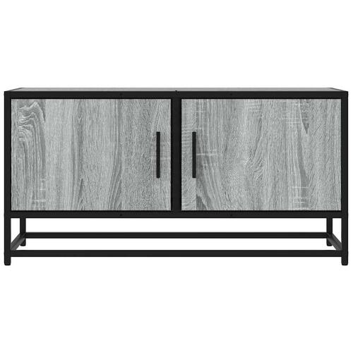 Tv-bord 80x34,5x40 cm konstrueret træ og metal grå sonoma-eg