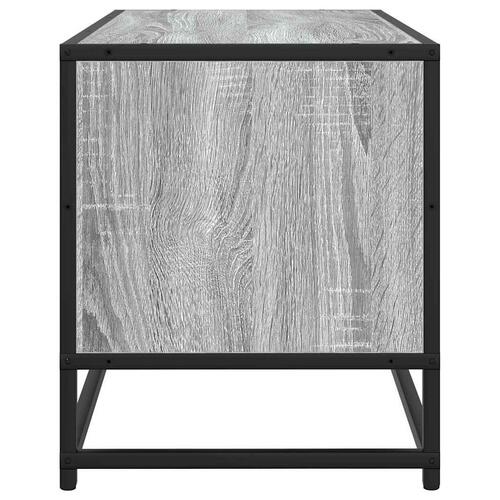 Tv-bord 80x34,5x40 cm konstrueret træ og metal grå sonoma-eg