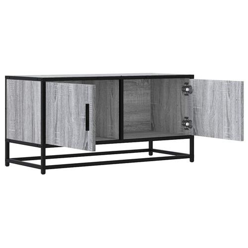 Tv-bord 80x34,5x40 cm konstrueret træ og metal grå sonoma-eg