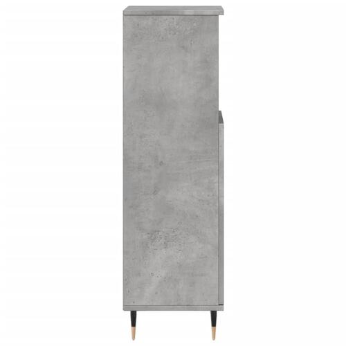Badeværelsesskab 30x30x100 cm konstrueret træ betongrå