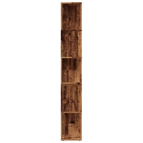Bogreol i konstrueret træ 45×24×159 cm - antikt trælook
