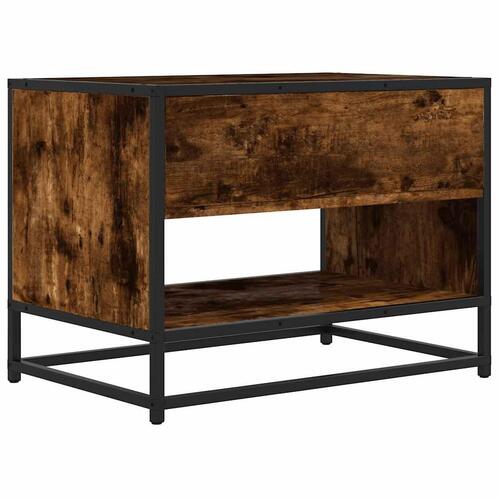 Tv-bord 61x40x46 cm konstrueret træ metal røget egetræsfarve