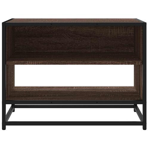 Tv-bord 61x40x46 cm konstrueret træ og metal brun egetræsfarve