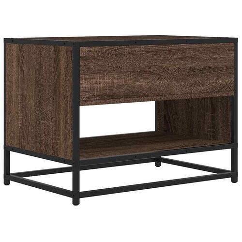 Tv-bord 61x40x46 cm konstrueret træ og metal brun egetræsfarve