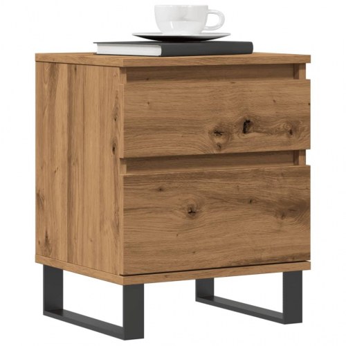 Sengeborde 2 stk. i kunsteg 40 × 35 × 50 cm med skuffe og låge