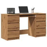 Skrivebord 140x50x77 cm konstrueret træ kunsteg