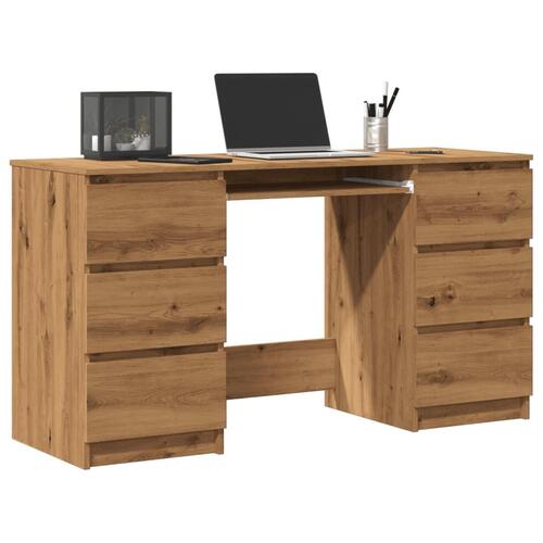 Skrivebord 140x50x77 cm konstrueret træ kunsteg