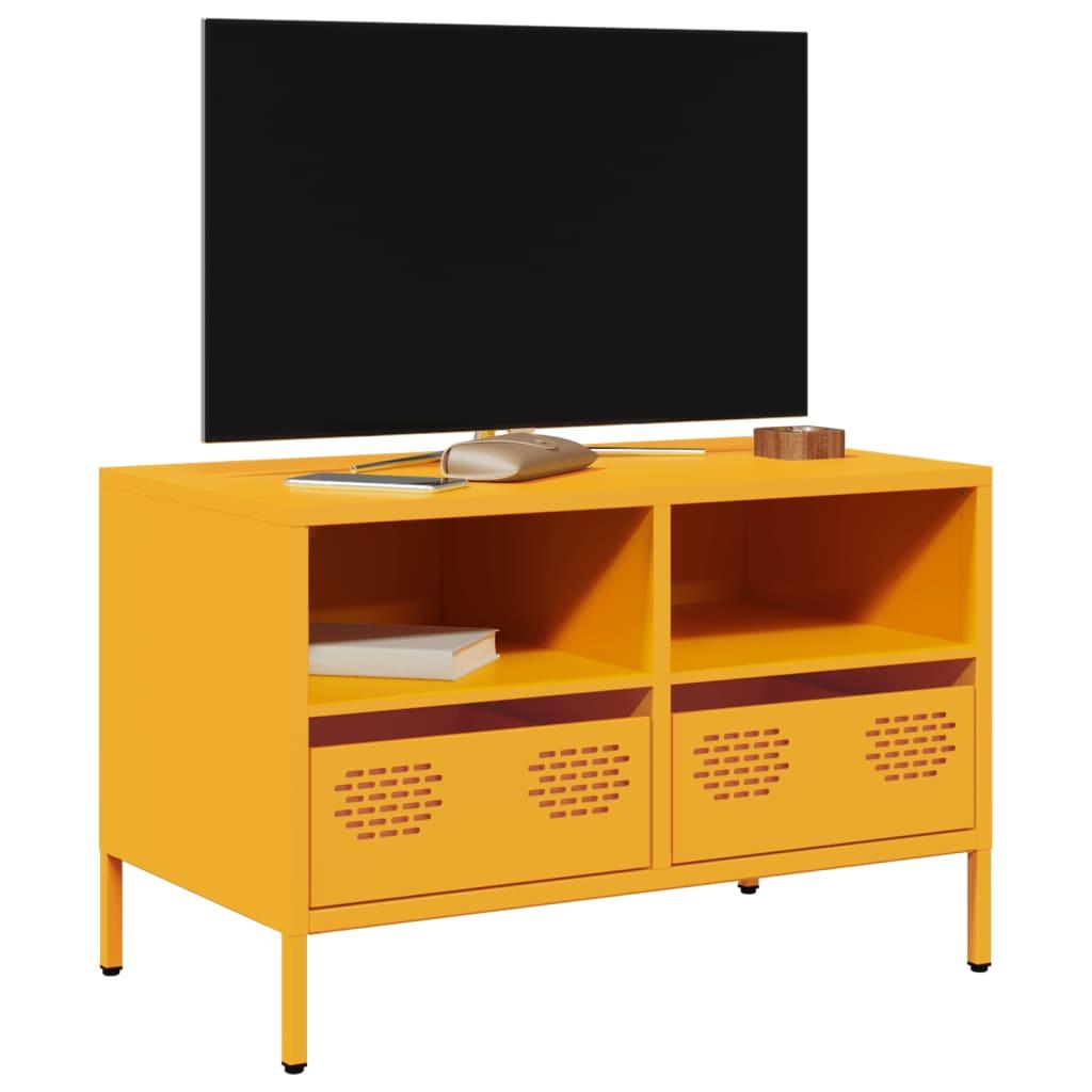 Tv-Bord 68X39X43,5 Cm Koldvalset Stål - 68 cm / sennepsgul