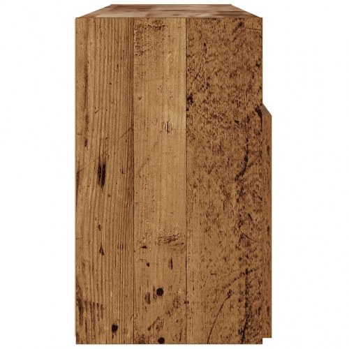 Tv-bord med LED-lys 120 × 30 × 50 cm - konstrueret træ, antikt træ