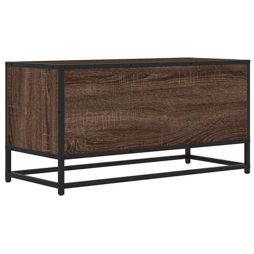 Tv-bord 80x34,5x40cm konstrueret træ og metal brun egetræsfarve