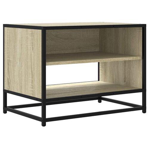 Tv-bord 61x40x46 cm konstrueret træ og metal sonoma-eg