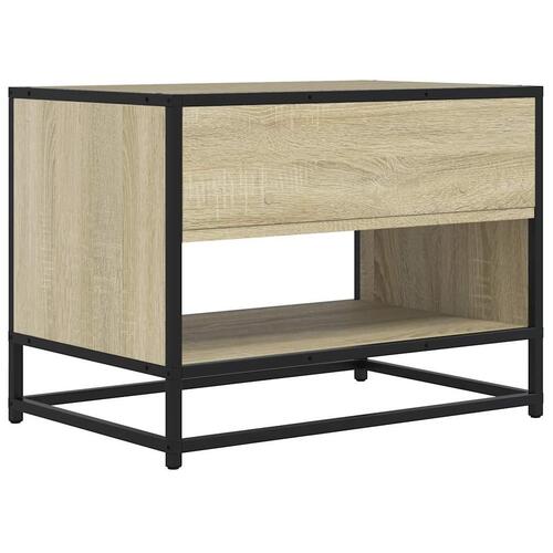Tv-bord 61x40x46 cm konstrueret træ og metal sonoma-eg