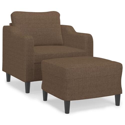 Sofastol med fodskammel 60 cm stof Brun
