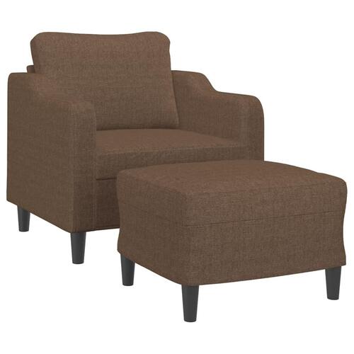Sofastol med fodskammel 60 cm stof Brun