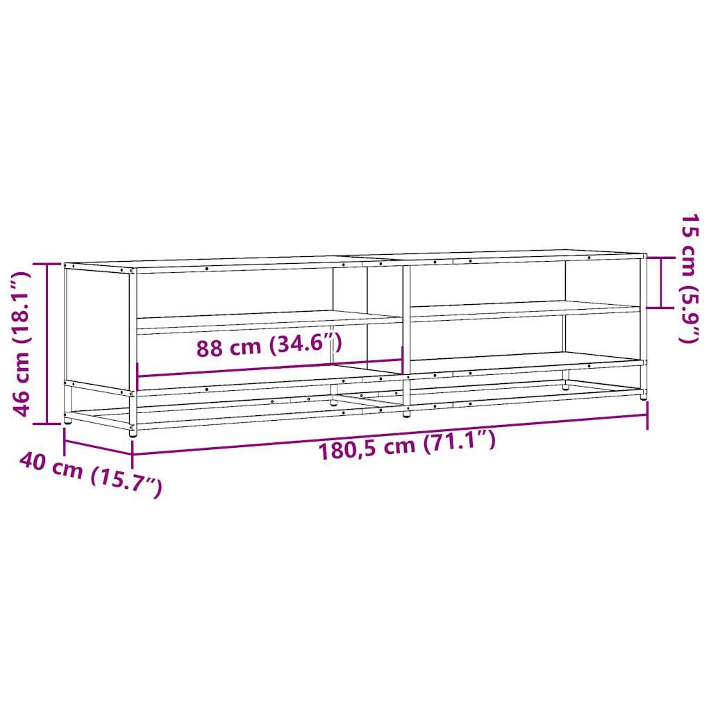 Tv-bord 180,5x40x46 cm konstrueret træ sort