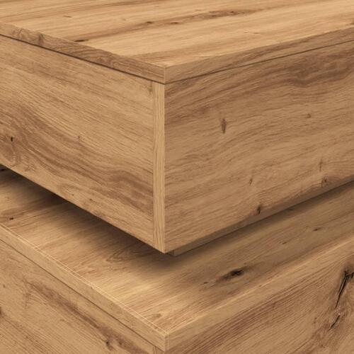 Sofabord med LED-lys 90x50x40 cm kunsteg