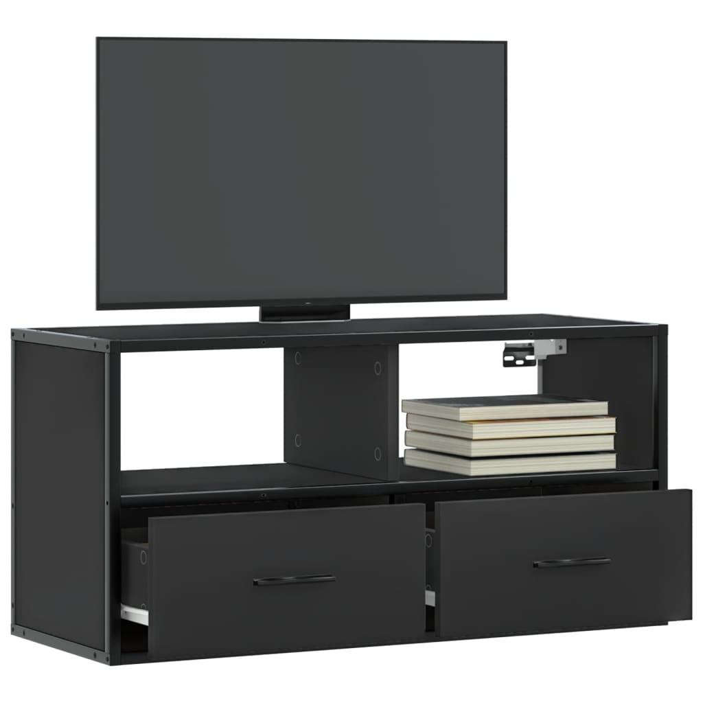 Tv-bord 80x31x39,5 cm konstrueret træ og metal sort