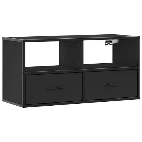 Tv-bord 80x31x39,5 cm konstrueret træ og metal sort