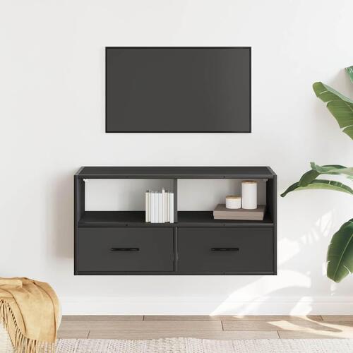 Tv-bord 80x31x39,5 cm konstrueret træ og metal sort