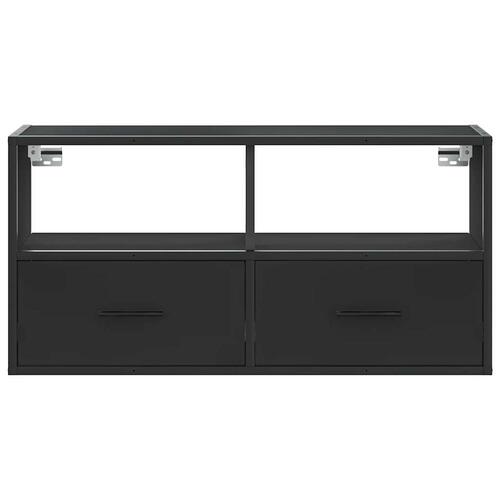 Tv-bord 80x31x39,5 cm konstrueret træ og metal sort