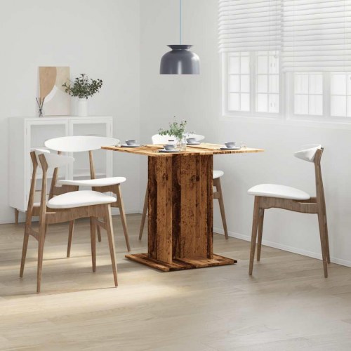 Spisebord 80 × 80 × 75 cm - konstrueret træ i antikt trælook