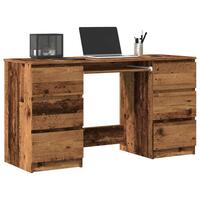 Skrivebord 140x50x77 cm konstrueret træ antikt trælook