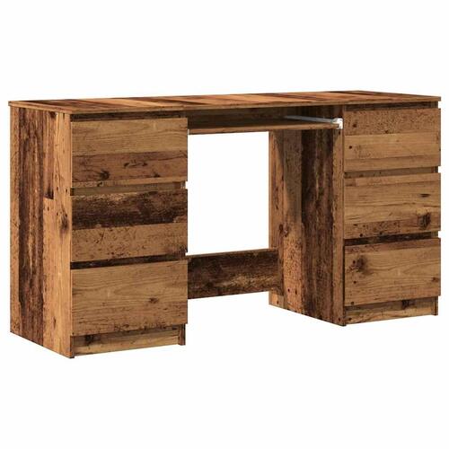 Skrivebord 140x50x77 cm konstrueret træ antikt trælook