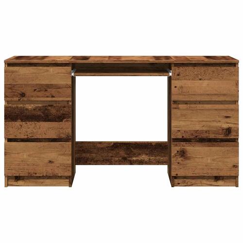 Skrivebord 140x50x77 cm konstrueret træ antikt trælook