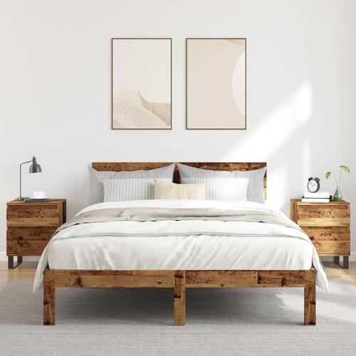 Sengeborde 2 stk. 40x35x50 cm konstrueret træ antikt træ