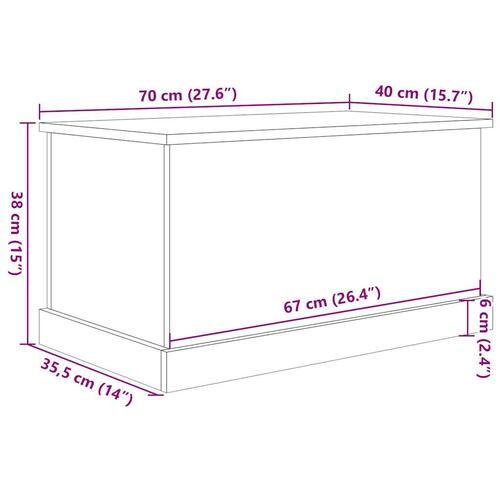Opbevaringskasse 70x40x38 cm konstrueret træ kunsteg