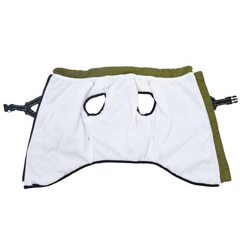 Hundefrakke med sele Vandtæt Reflekterende armygrøn 3XL