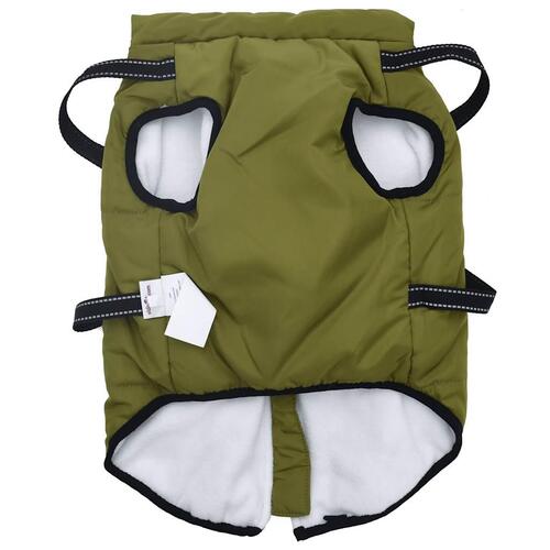 Hundefrakke med sele Vandtæt Reflekterende armygrøn 3XL