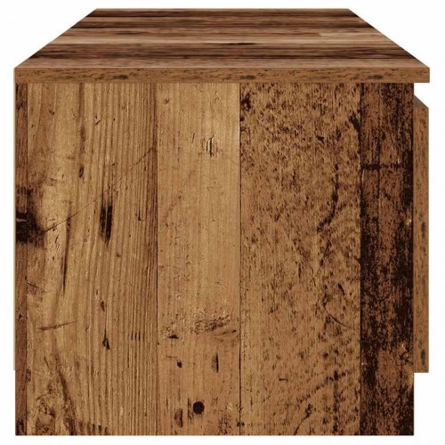 Tv-bord med LED-lys 140×40×36 cm - konstrueret træ, antikt egetræ