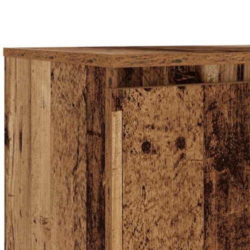 Tv-bord med LED-lys 140×40×36 cm - konstrueret træ, antikt egetræ