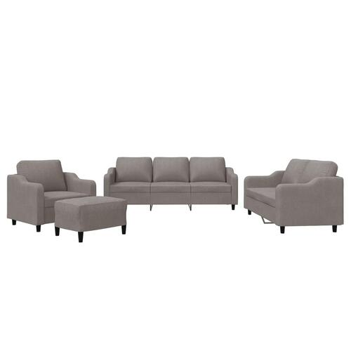 Sofasæt 4 dele med hynder stof gråbrun
