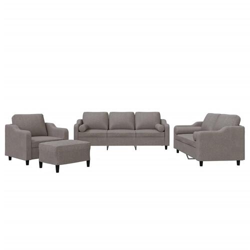 Sofasæt 4 dele med puder stof gråbrun