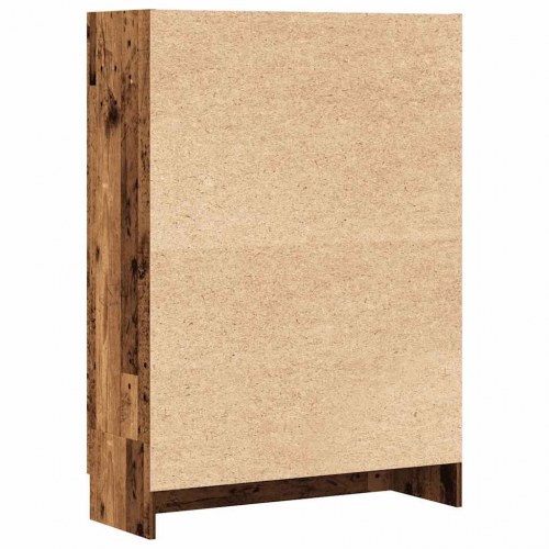 Bogskab med glaslåger - 82,5×30,5×115 cm, konstrueret træ i antikt træ