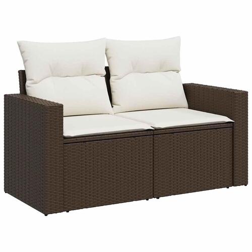 Sofasæt til haven 7 dele med hynder polyrattan brun