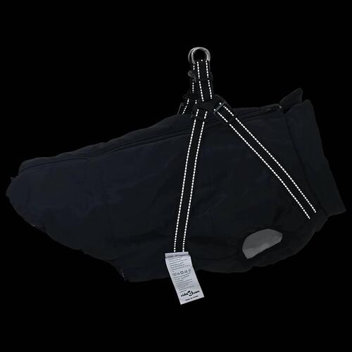 Hundefrakke med sele Vandtæt Reflekterende sort 6XL