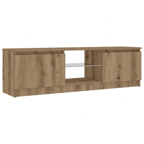 Tv-bord med LED-lys - 120×30×36 cm i konstrueret træ, kunsteg
