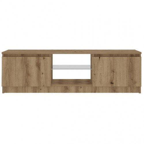Tv-bord med LED-lys - 120×30×36 cm i konstrueret træ, kunsteg