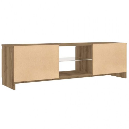 Tv-bord med LED-lys - 120×30×36 cm i konstrueret træ, kunsteg