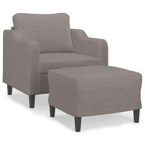 Sofastol med fodskammel 60 cm stof Gråbrun