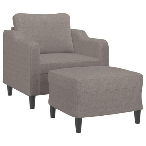 Sofastol med fodskammel 60 cm stof Gråbrun