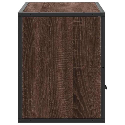 Tv-bord 80x31x39,5 cm konstrueret træ og metal brunt eg