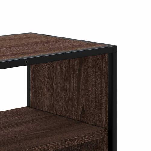 Tv-bord 80x31x39,5 cm konstrueret træ og metal brunt eg