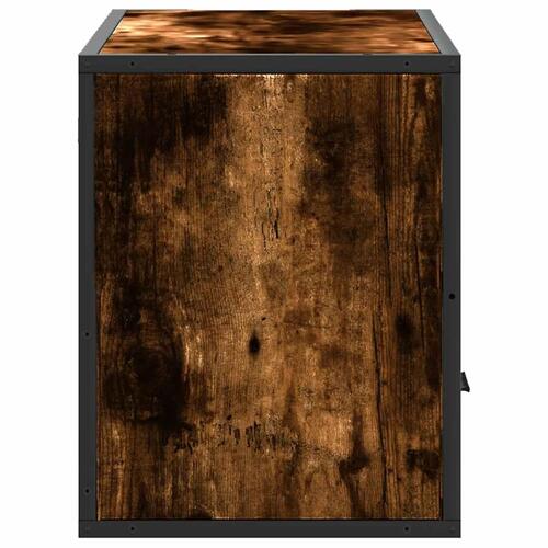 Tv-bord 80x31x39,5 cm konstrueret træ og metal røget egetræ