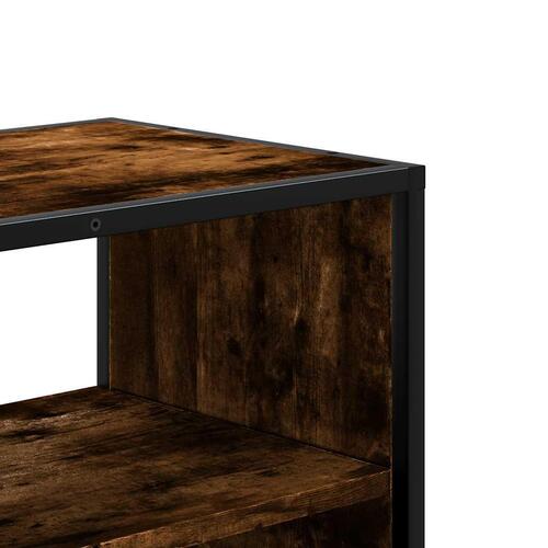 Tv-bord 80x31x39,5 cm konstrueret træ og metal røget egetræ