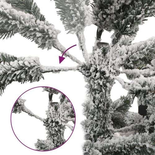 Kunstigt juletræ med sne og 150 LED'er 150 cm
