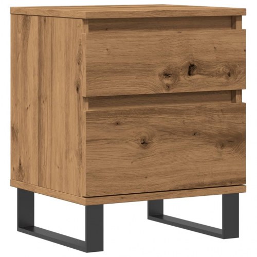 Sengebord 40 × 35 × 50 cm i konstrueret træ - kunsteg med metalben
